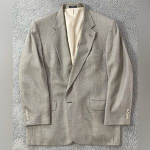 Stafford Brand Tweed Gray Plaid Blazer Sports Coat Suit Jacket Men’s Size 46 R